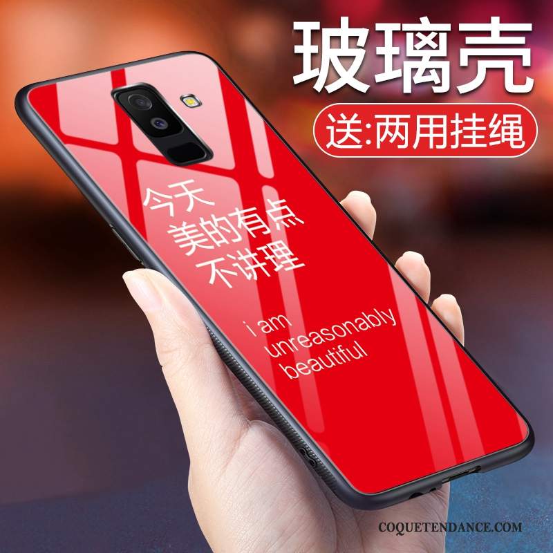 Samsung Galaxy A6+ Coque De Téléphone Étui Amoureux Rouge Net Rouge