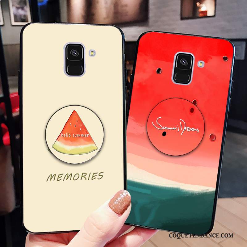 Samsung Galaxy A6 Coque Net Rouge Étui Personnalité Fluide Doux Marque De Tendance