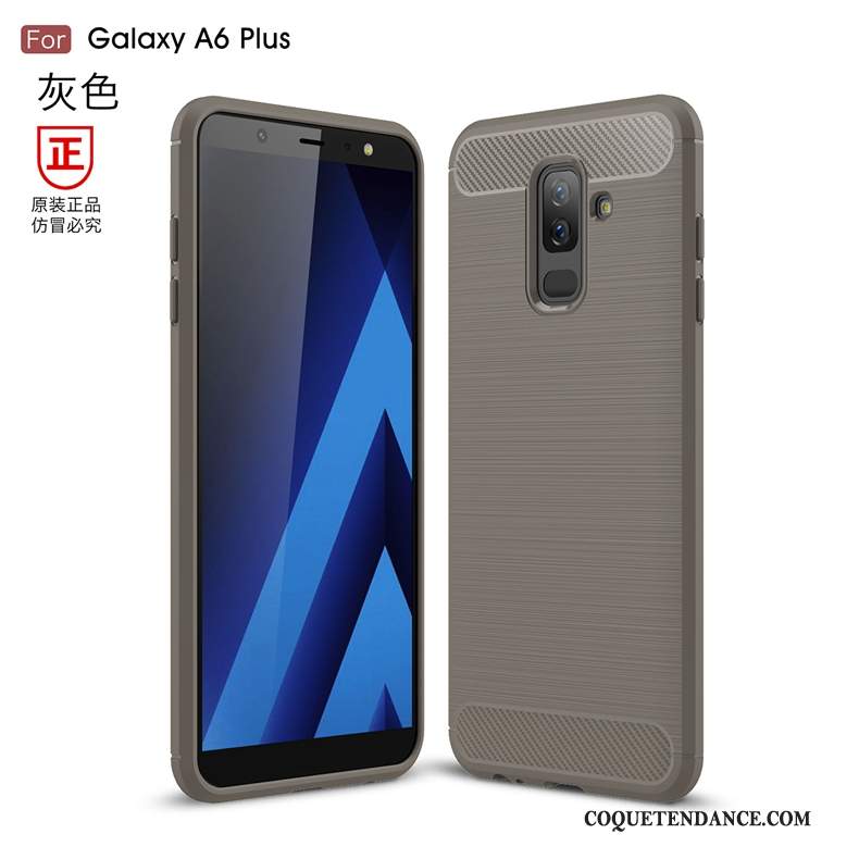 Samsung Galaxy A6+ Coque Protection Silicone Étui Fibre Incassable