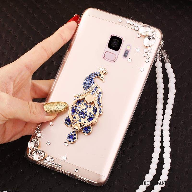 Samsung Galaxy A6 Coque Transparent Tout Compris Strass Ornements Suspendus Incassable