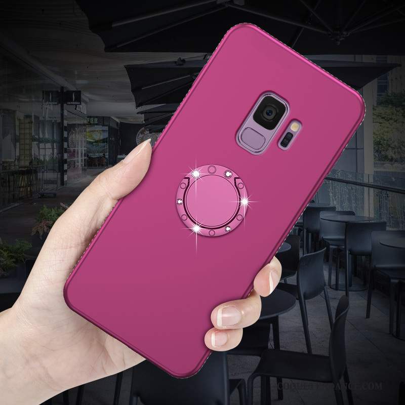 Samsung Galaxy A6 Coque Étui Violet Silicone Incruster Strass De Téléphone
