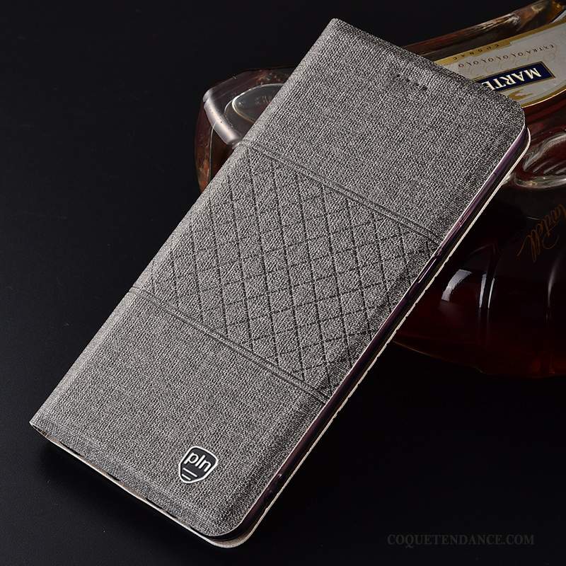 Samsung Galaxy A60 Coque De Téléphone Étui En Cuir Gris Housse Mesh