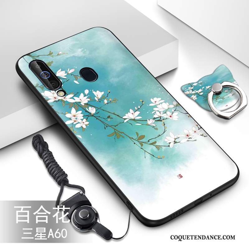 Samsung Galaxy A60 Coque Silicone Fluide Doux Vert De Téléphone Dessin Animé