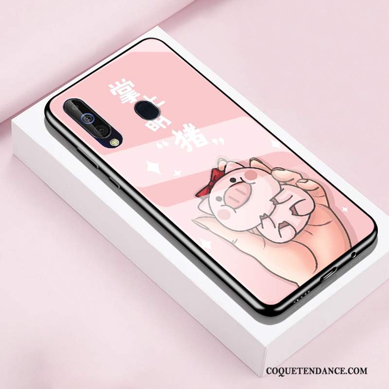 Samsung Galaxy A60 Coque Étui Silicone Verre Rose De Téléphone