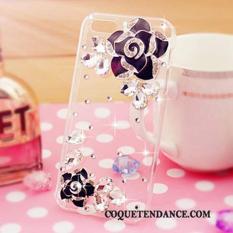 Samsung Galaxy A7 2015 Coque Strass Incruster Strass Violet Étui