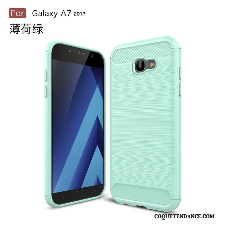 Samsung Galaxy A7 2017 Coque De Téléphone Incassable Dessin Animé Vert Fibre