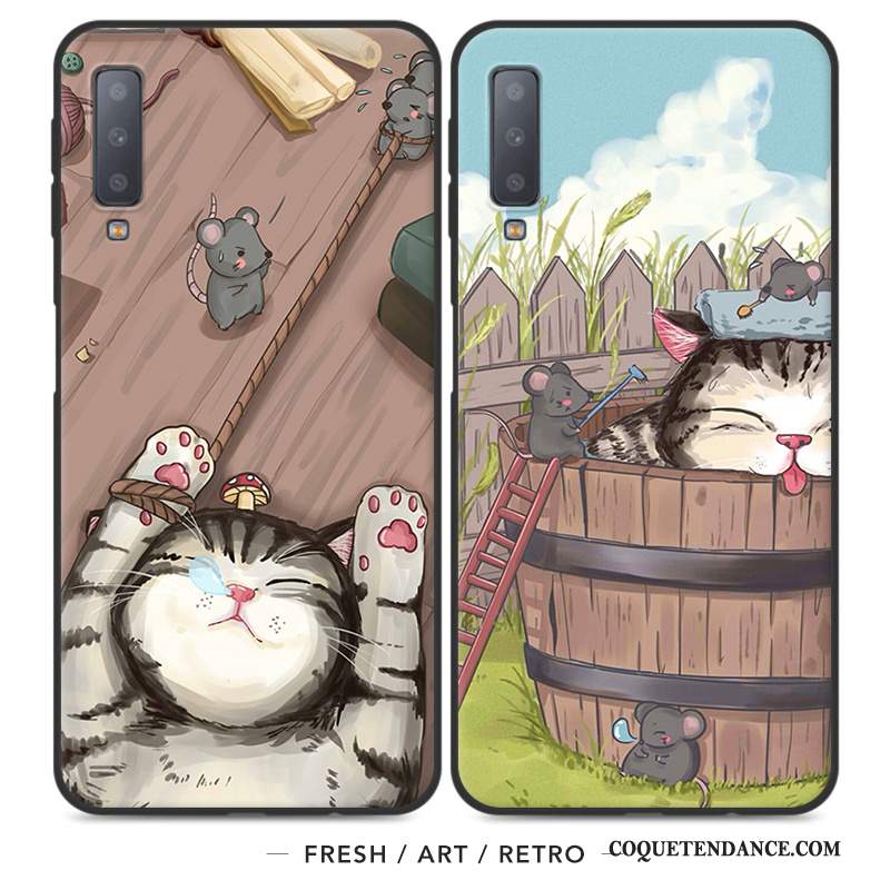 Samsung Galaxy A7 2018 Coque Dessin Animé Charmant Incassable Étui Tout Compris