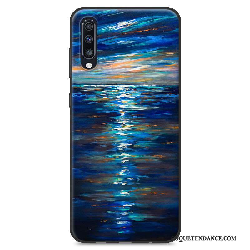 Samsung Galaxy A70 Coque De Téléphone Protection Personnalité Bleu Marque De Tendance