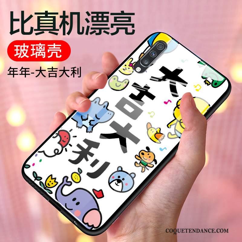 Samsung Galaxy A70 Coque Dessin Animé Incassable Style Chinois Créatif Verre