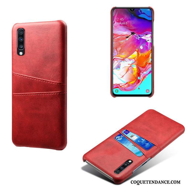 Samsung Galaxy A70s Coque Cuir Protection Rouge Créatif