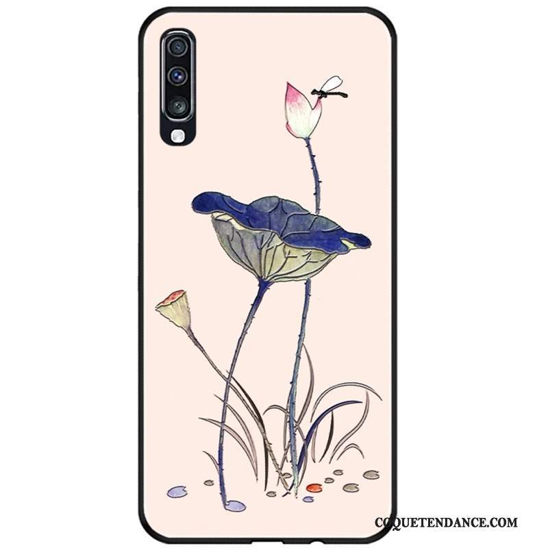 Samsung Galaxy A70s Coque Gaufrage Fluide Doux Vintage Étui