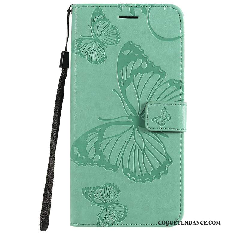 Samsung Galaxy A71 Coque De Téléphone Housse Vert Incassable Fleurs De Papillons