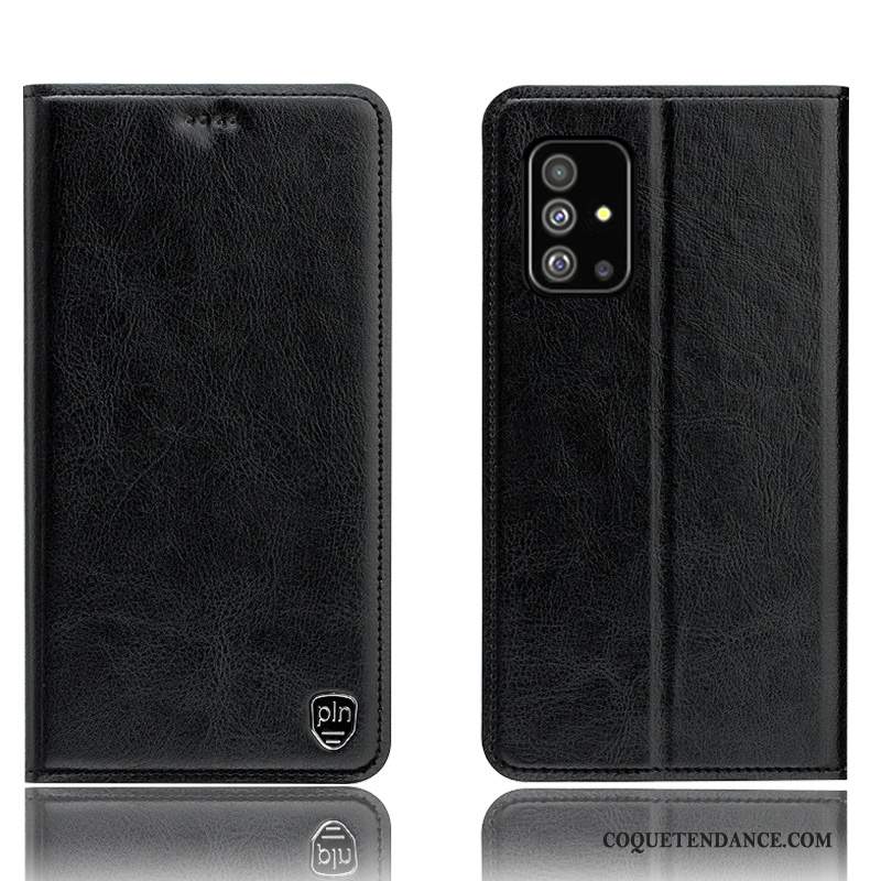 Samsung Galaxy A71 Coque De Téléphone Noir Étui Modèle Fleurie Protection