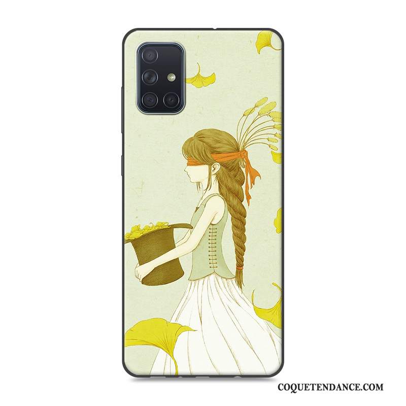 Samsung Galaxy A71 Coque Nouveau Ornements Suspendus De Téléphone Jaune Personnalité