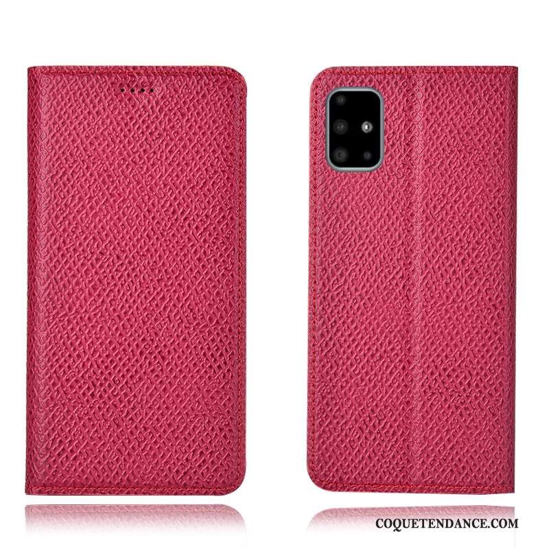 Samsung Galaxy A71 Coque Étui En Cuir Rouge Tout Compris De Téléphone Modèle Fleurie
