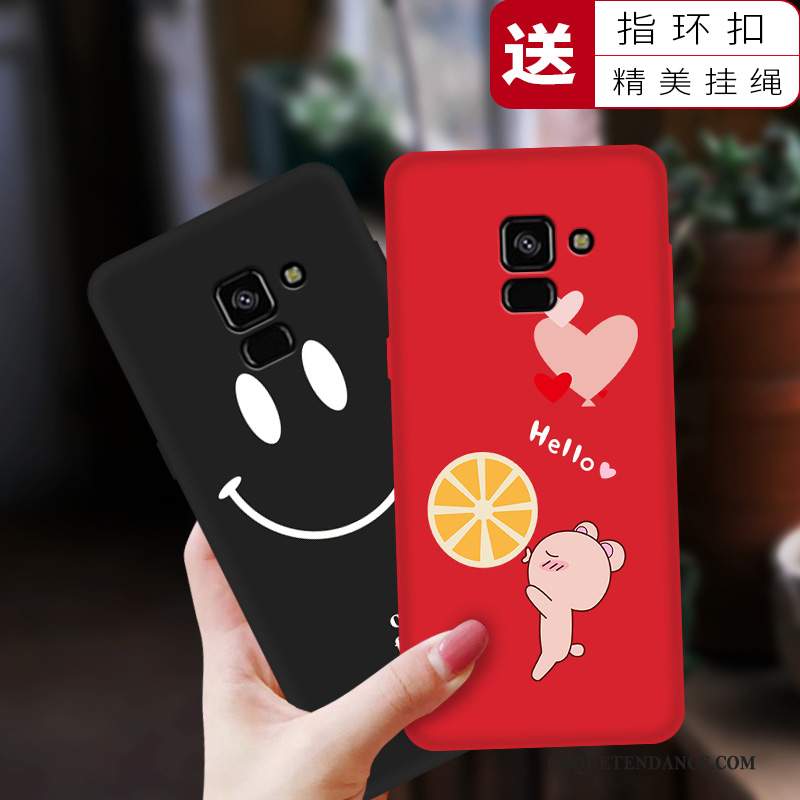 Samsung Galaxy A8 2018 Coque Personnalité Rouge Mode Fluide Doux