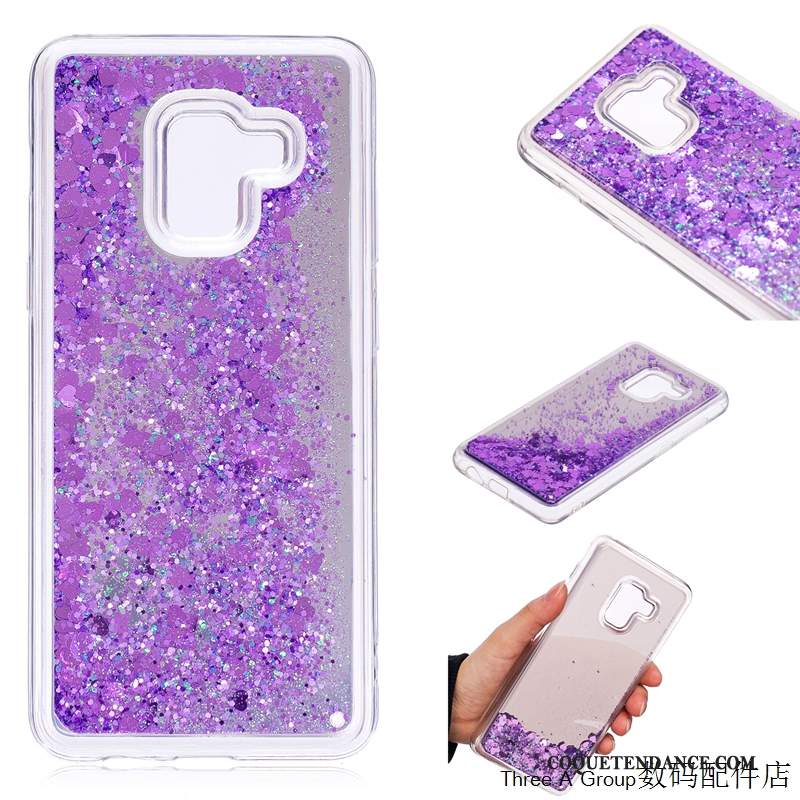 Samsung Galaxy A8 2018 Coque Tout Compris Incassable Liquide Quicksand Rose