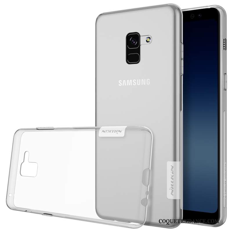 Samsung Galaxy A8 2018 Coque Transparent De Téléphone Silicone Antidérapant Or