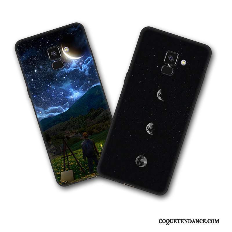 Samsung Galaxy A8+ Coque De Téléphone Étui Dessin Animé Noir Protection