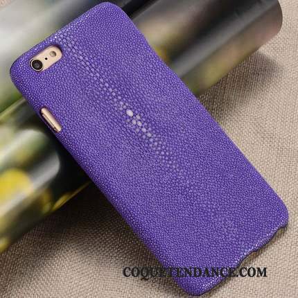 Samsung Galaxy A8+ Coque Violet Cuir Véritable Protection Étui