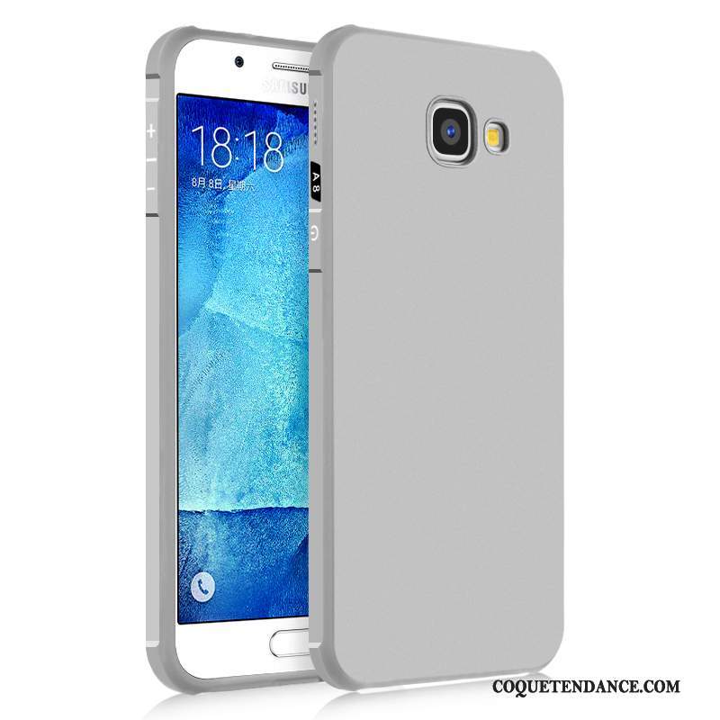 Samsung Galaxy A8 Coque Étui Fluide Doux De Téléphone Gris Silicone