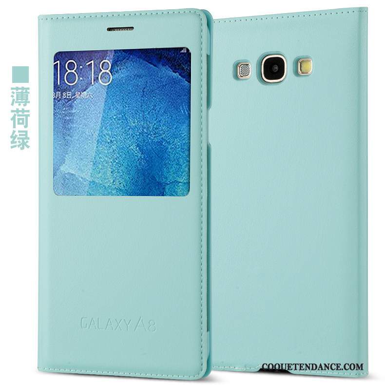 Samsung Galaxy A8 Coque Étui Housse Vert Protection Étui En Cuir