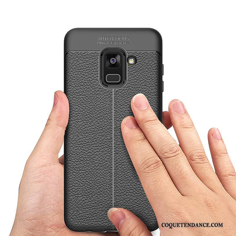 Samsung Galaxy A8+ Coque Étui Simple Business Incassable Tout Compris