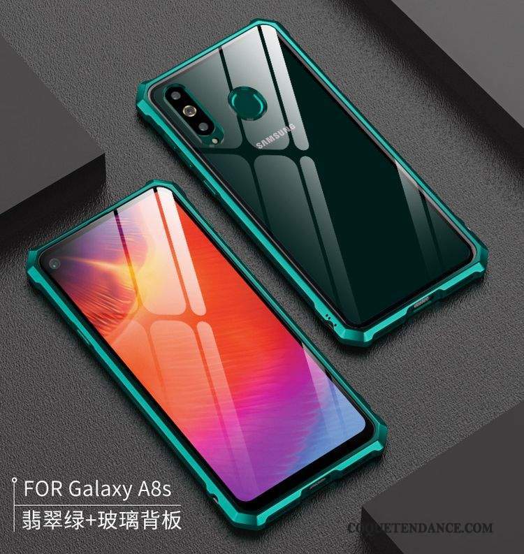 Samsung Galaxy A8s Coque Métal Vert Protection Étui Verre