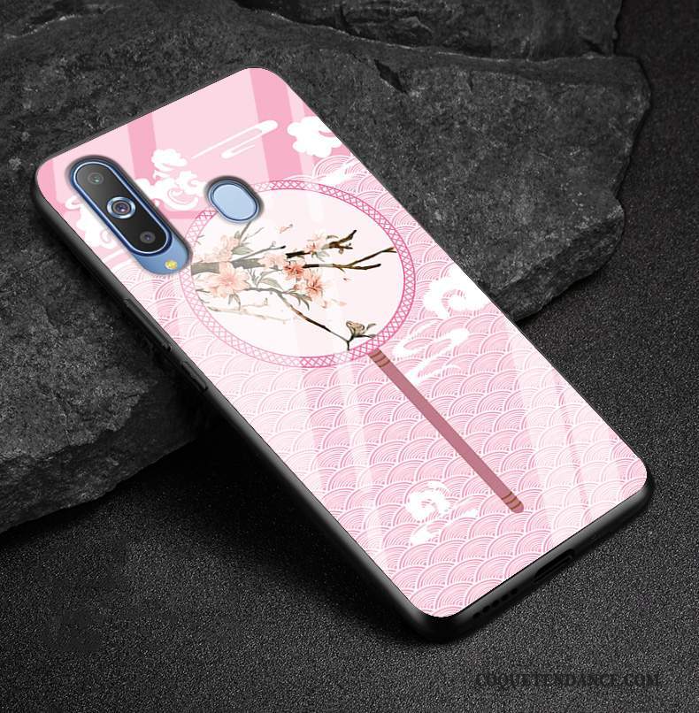 Samsung Galaxy A8s Coque Protection Étui Verre Charmant Rose