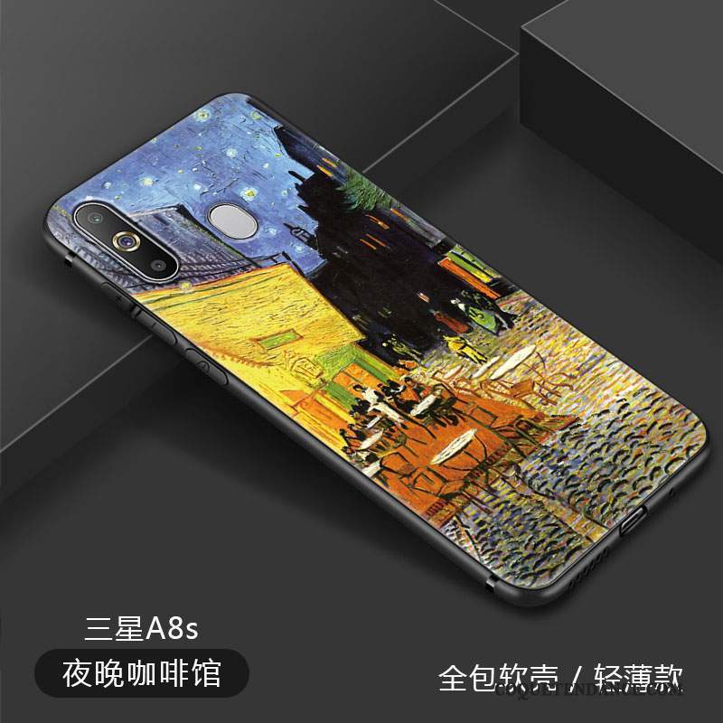 Samsung Galaxy A8s Coque Soirée Peinture À L'huile Jaune Simple Haute