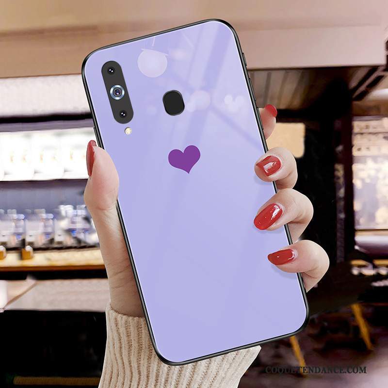 Samsung Galaxy A8s Coque Verre Amour Petit Tendance Étui