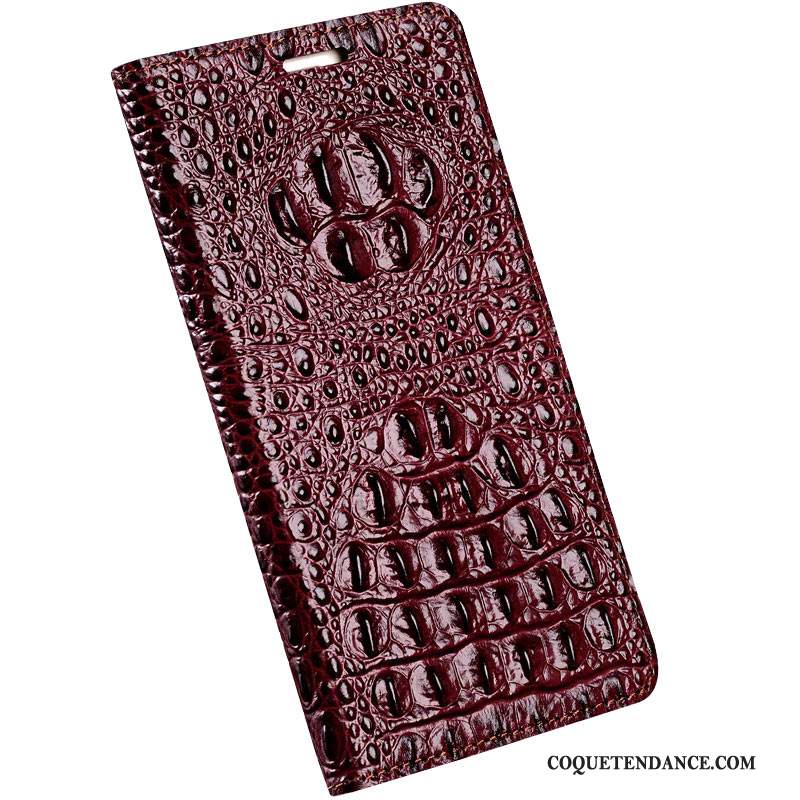 Samsung Galaxy A9 2018 Coque Cuir Véritable Vin Rouge De Téléphone Clamshell