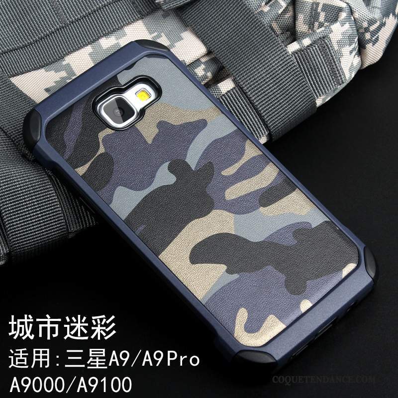 Samsung Galaxy A9 Coque Personnalité Camouflage Protection Bleu