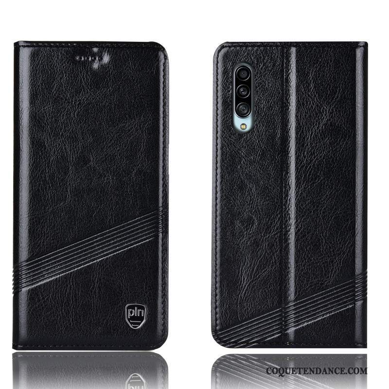 Samsung Galaxy A90 5g Coque Protection De Téléphone Cuir Véritable Incassable Noir