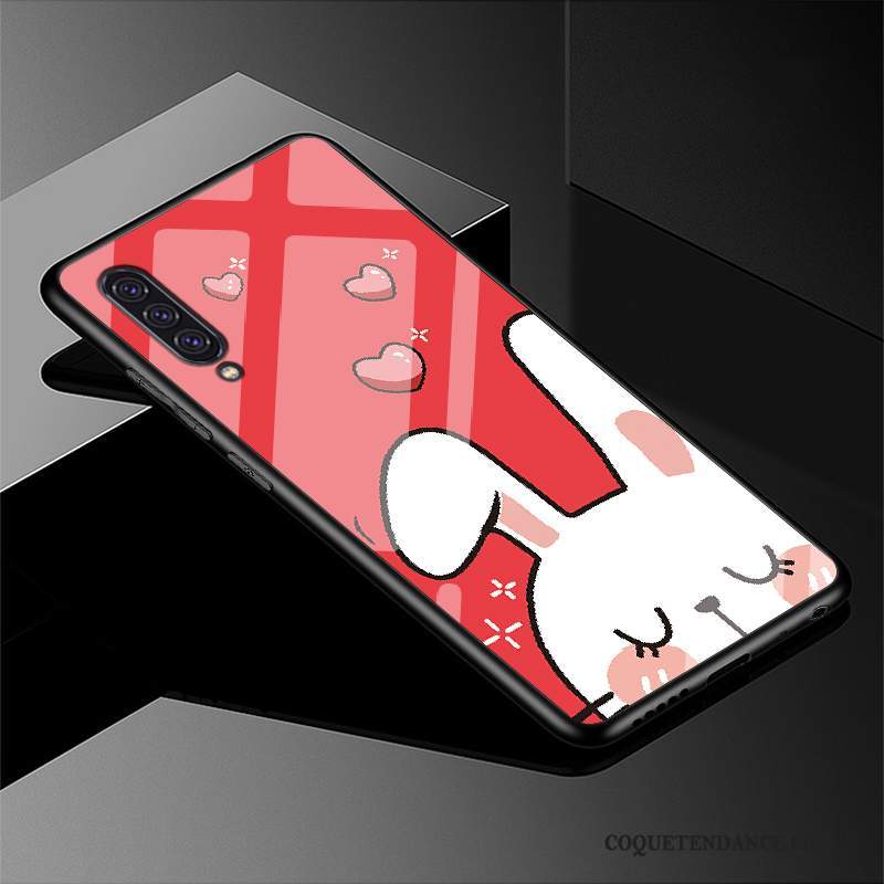 Samsung Galaxy A90 5g Coque Rouge Étui Verre Dessin Animé Délavé En Daim