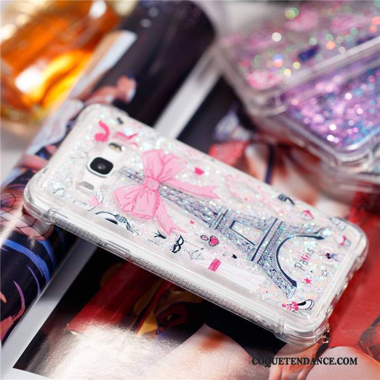 Samsung Galaxy J3 2015 Coque Rose Étui Liquide Incassable Quicksand