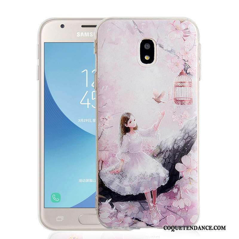 Samsung Galaxy J3 2017 Coque Fluide Doux Étui Gaufrage De Téléphone