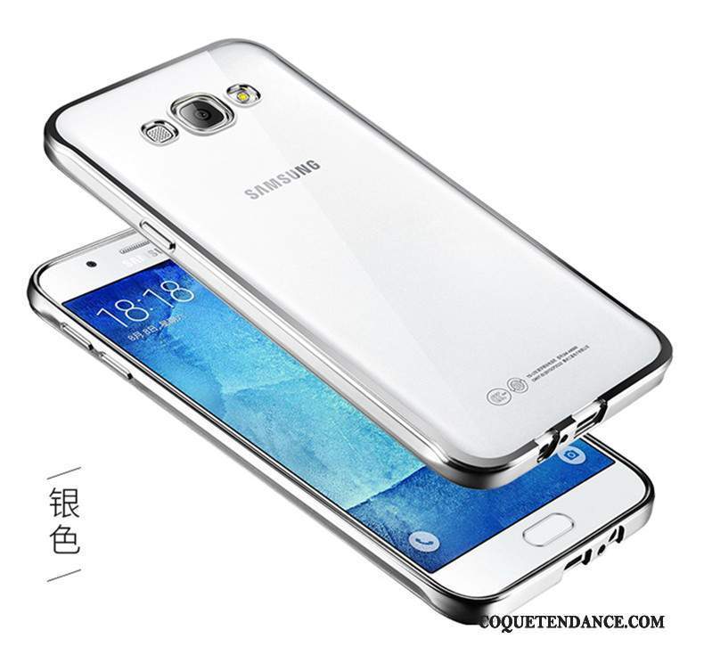 Samsung Galaxy J5 2016 Coque Argent Transparent Silicone Fluide Doux