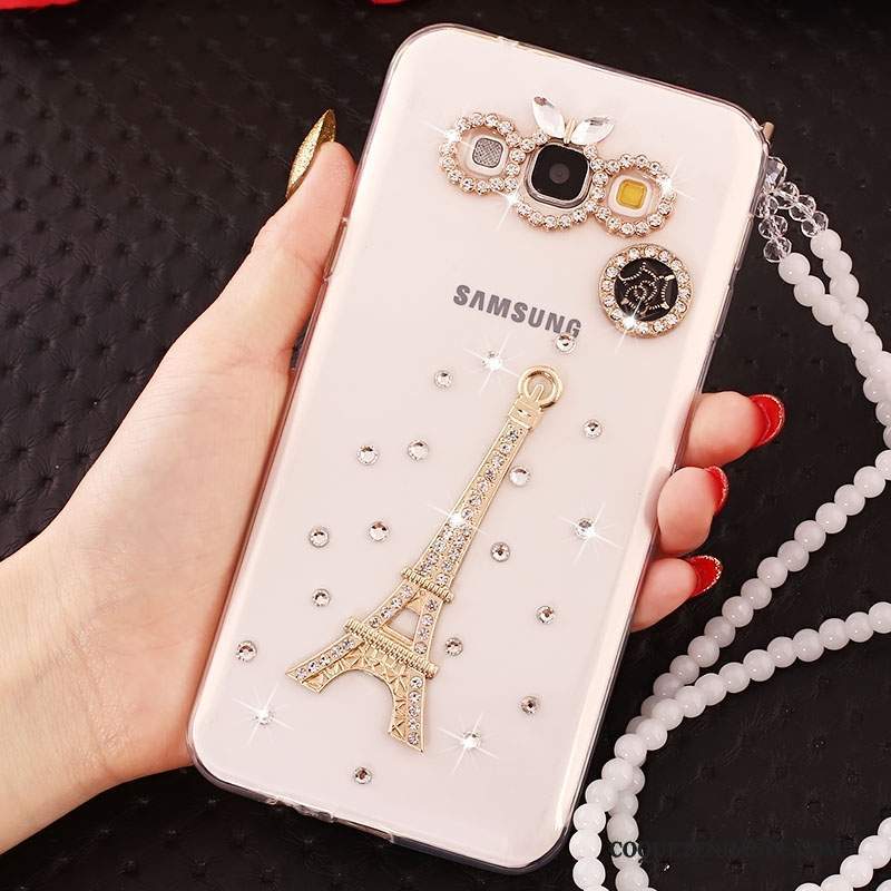 Samsung Galaxy J5 2016 Coque Strass Or De Téléphone Incassable Ornements Suspendus