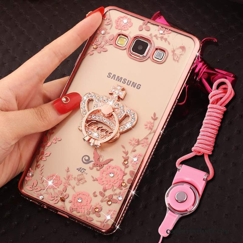 Samsung Galaxy J5 2016 Coque Étui Bordure De Téléphone Incruster Strass Rose