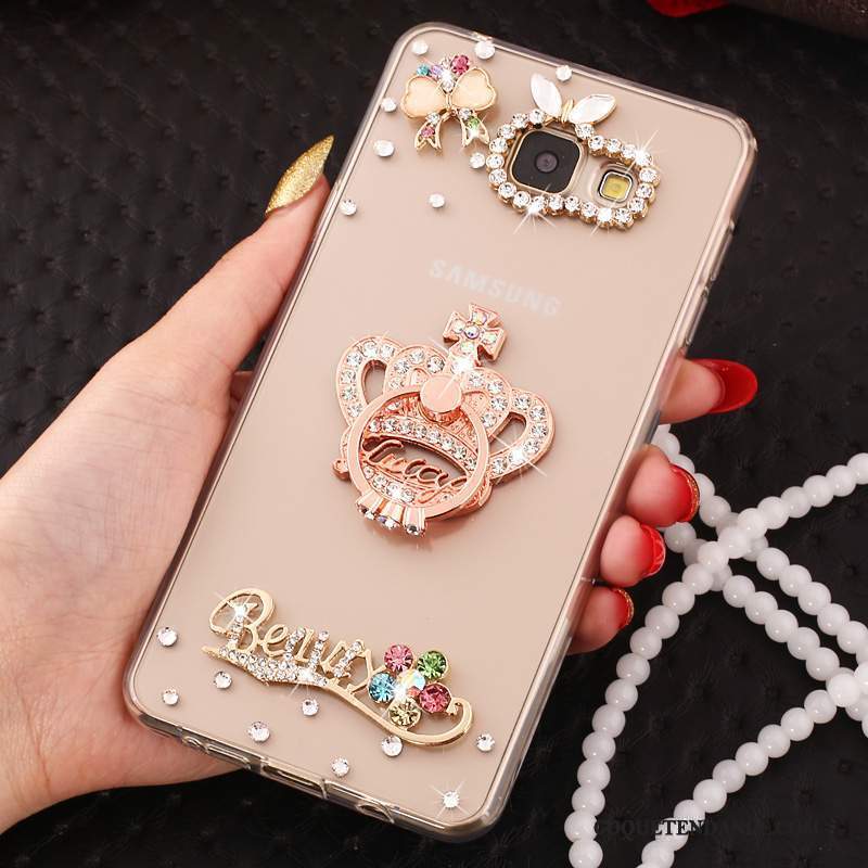 Samsung Galaxy J5 2017 Coque Étui Protection Strass Support Rose