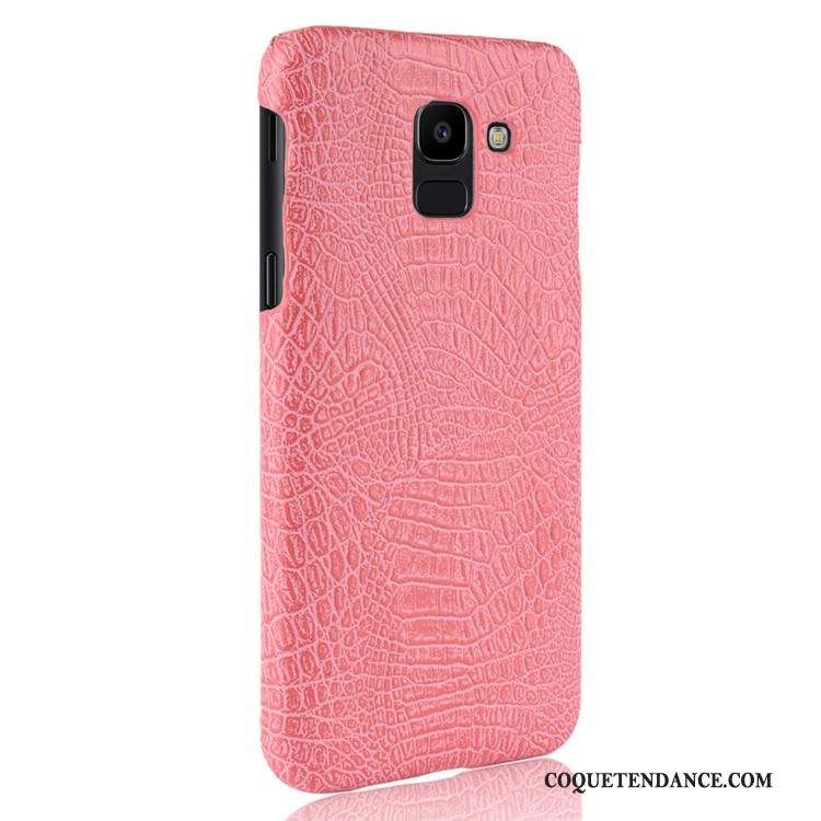 Samsung Galaxy J6 Coque Difficile Qualité Rose Rouge Crocodile Modèle