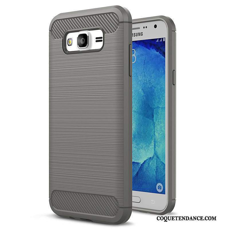 Samsung Galaxy J7 2015 Coque Protection Silicone Étui Gris