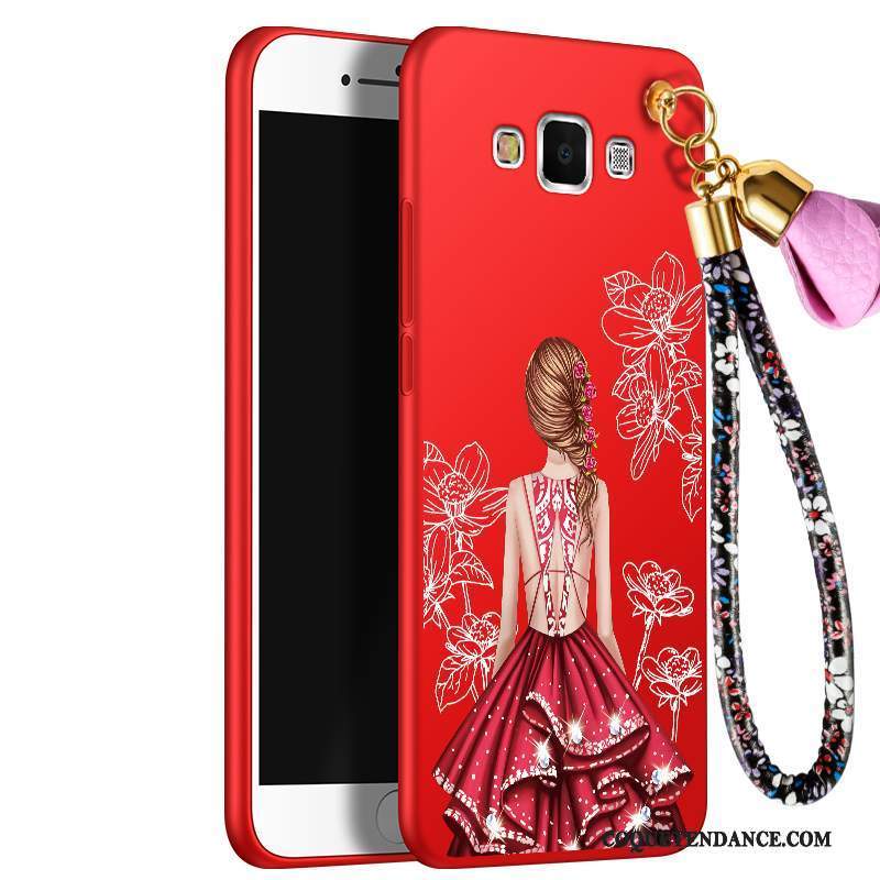 Samsung Galaxy J7 2015 Coque Rouge Silicone Créatif Étui De Téléphone