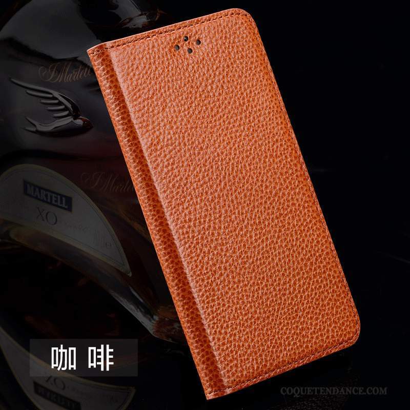 Samsung Galaxy J7 2015 Coque Étui En Cuir Orange Clamshell Incassable