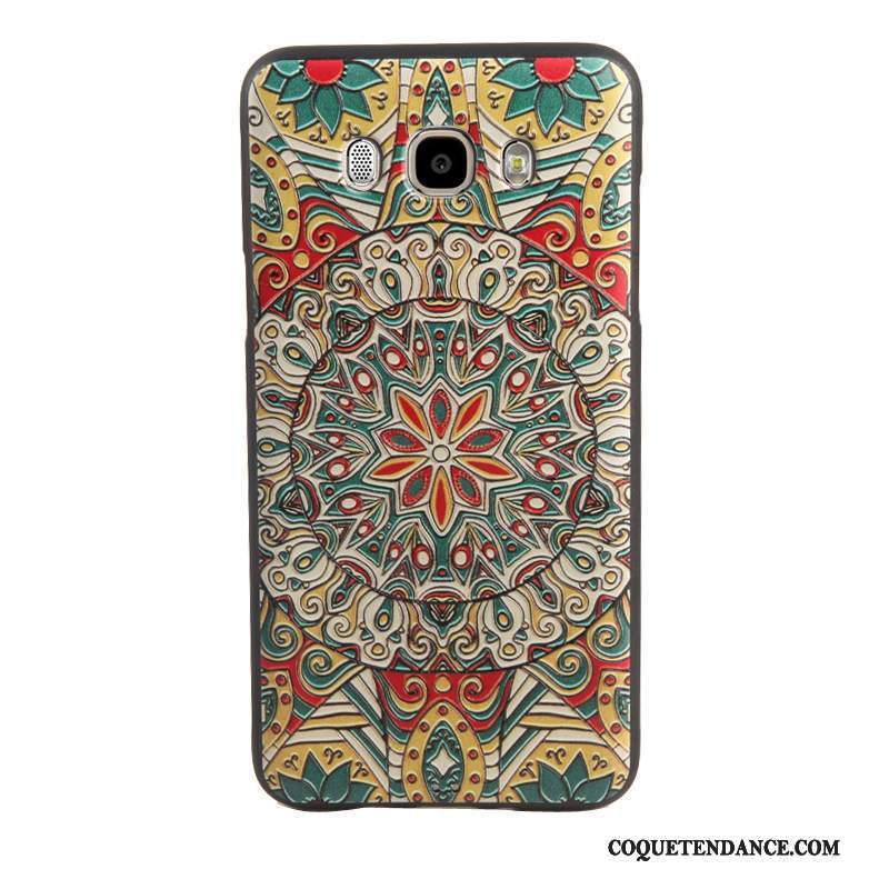 Samsung Galaxy J7 2016 Coque Protection Gaufrage Multicolore Étui Tempérer