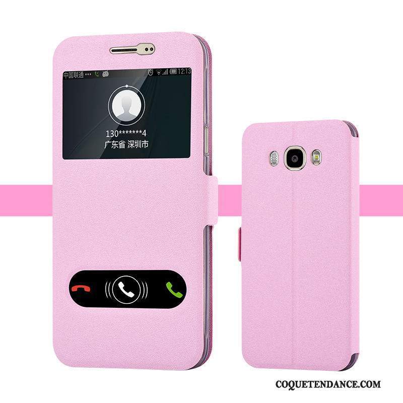 Samsung Galaxy J7 2016 Coque Rose De Téléphone Étui En Cuir Protection Tendance