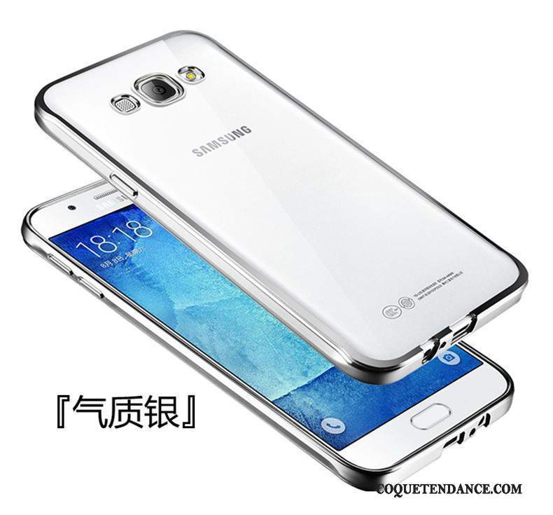 Samsung Galaxy J7 2016 Coque Étui Transparent Argent Fluide Doux