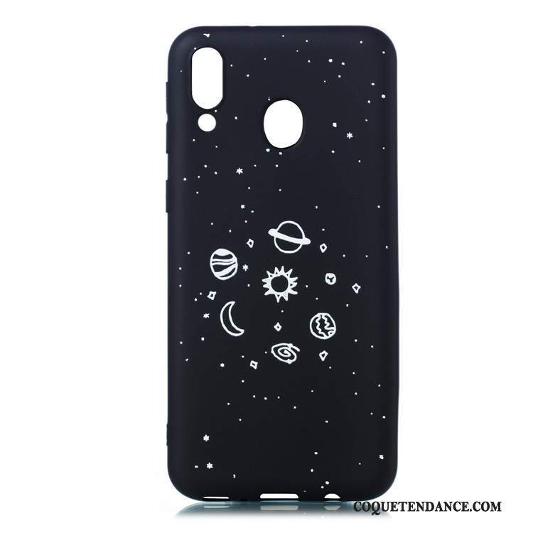 Samsung Galaxy M20 Coque Fluide Doux De Téléphone Délavé En Daim Dessin Animé Ornements Suspendus