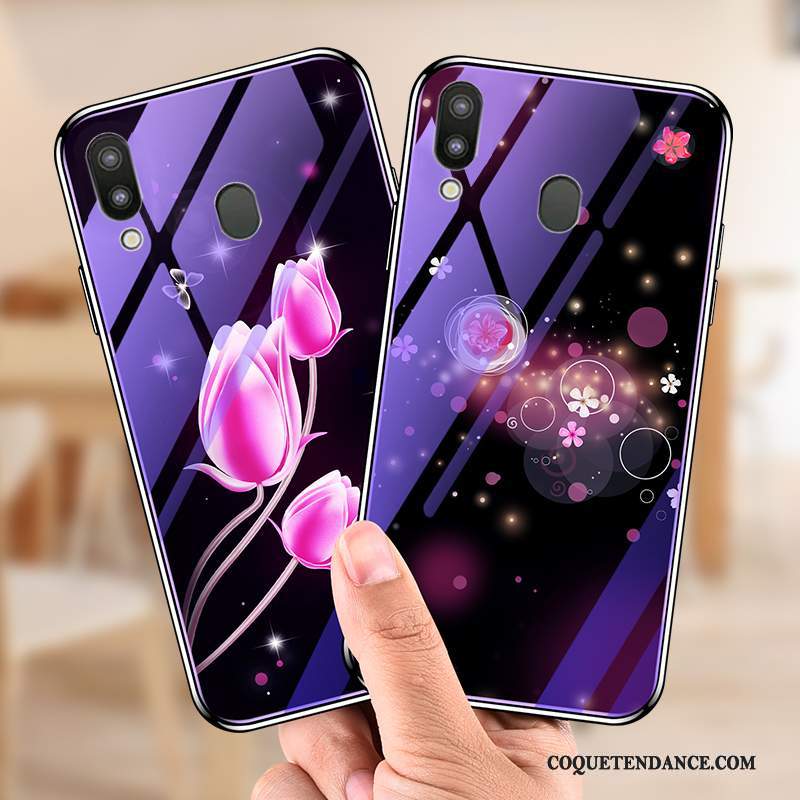 Samsung Galaxy M20 Coque Très Mince Violet Verre Tendance Protection